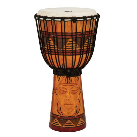 Toca Origins Series Rope Tuned Wood 10 Djembe, Tribal Mask
