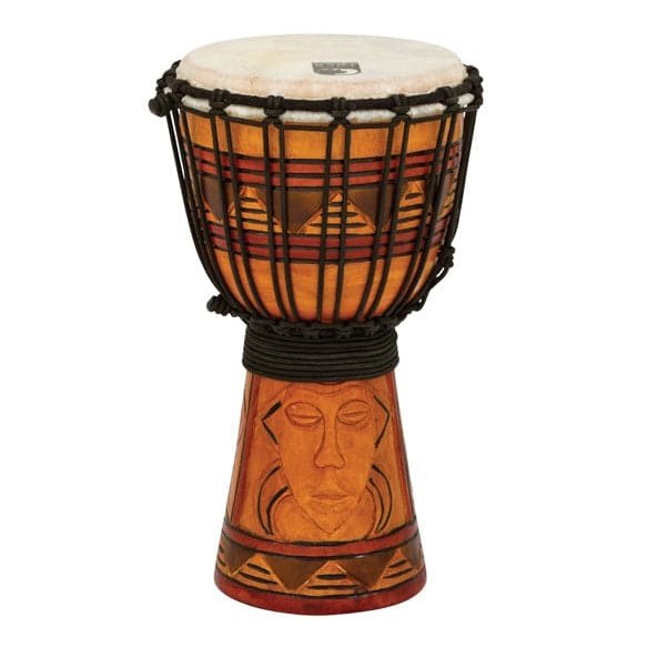 Toca Origins Series Rope Tuned Wood 7 Djembe, Tribal Mask