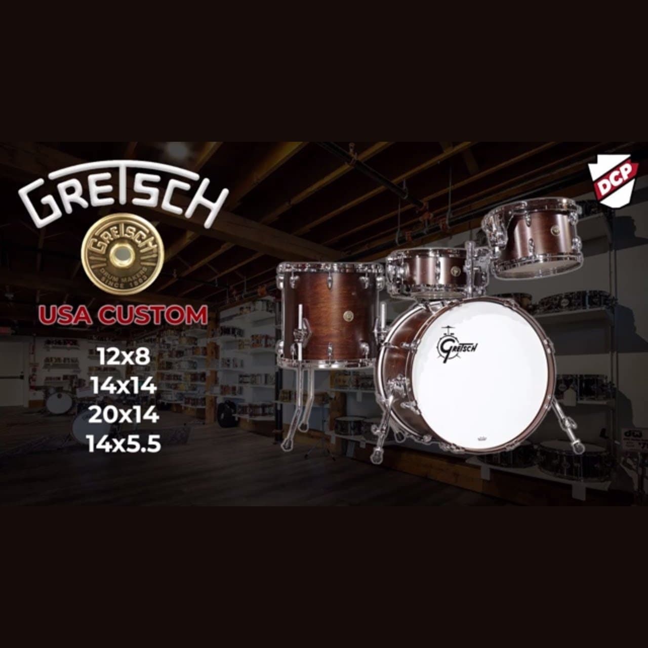 Gretsch USA Custom 4pc Drum Set Vintage Oyster White
