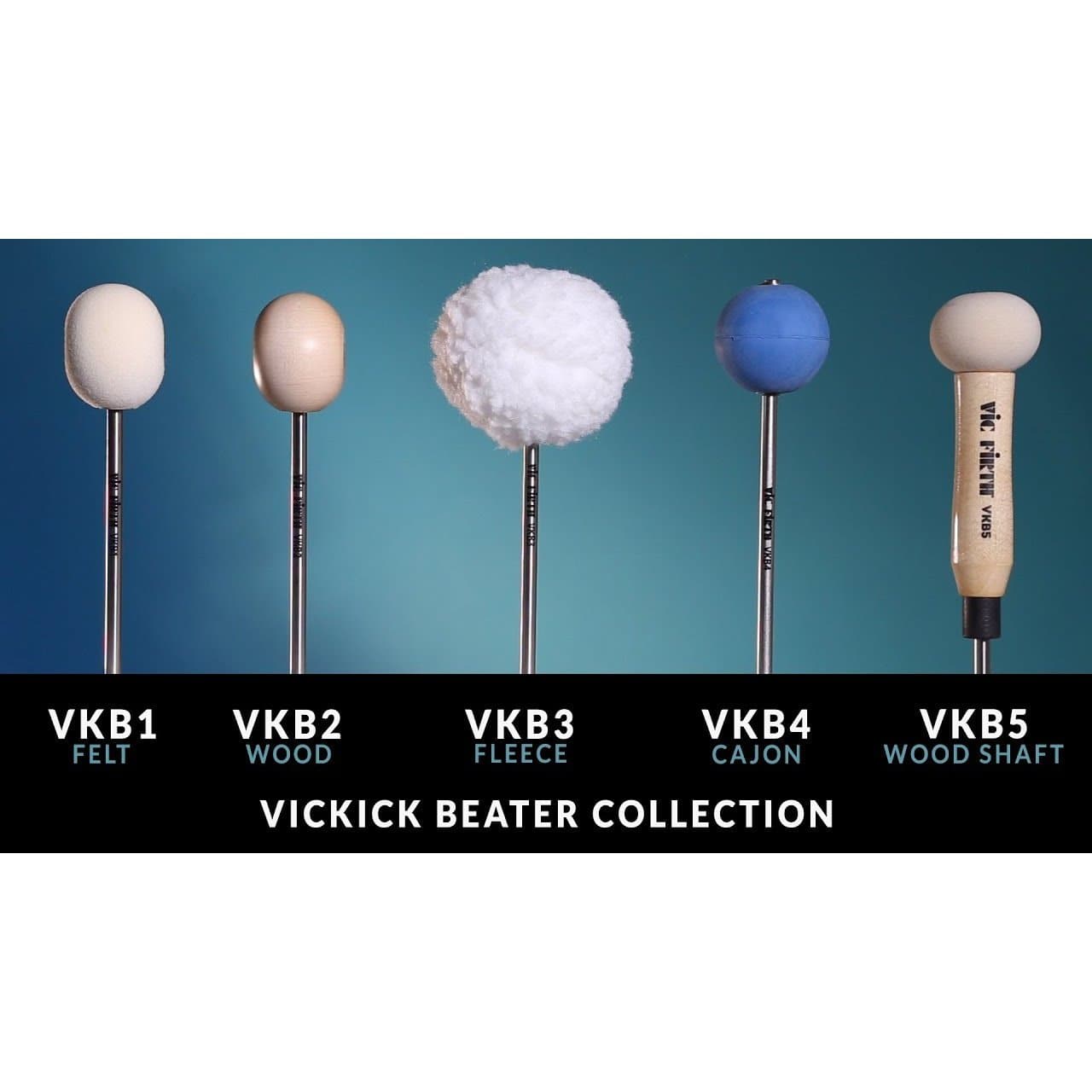 Vic Firth VICKICK Beater -- Wood shaft bass drum beater