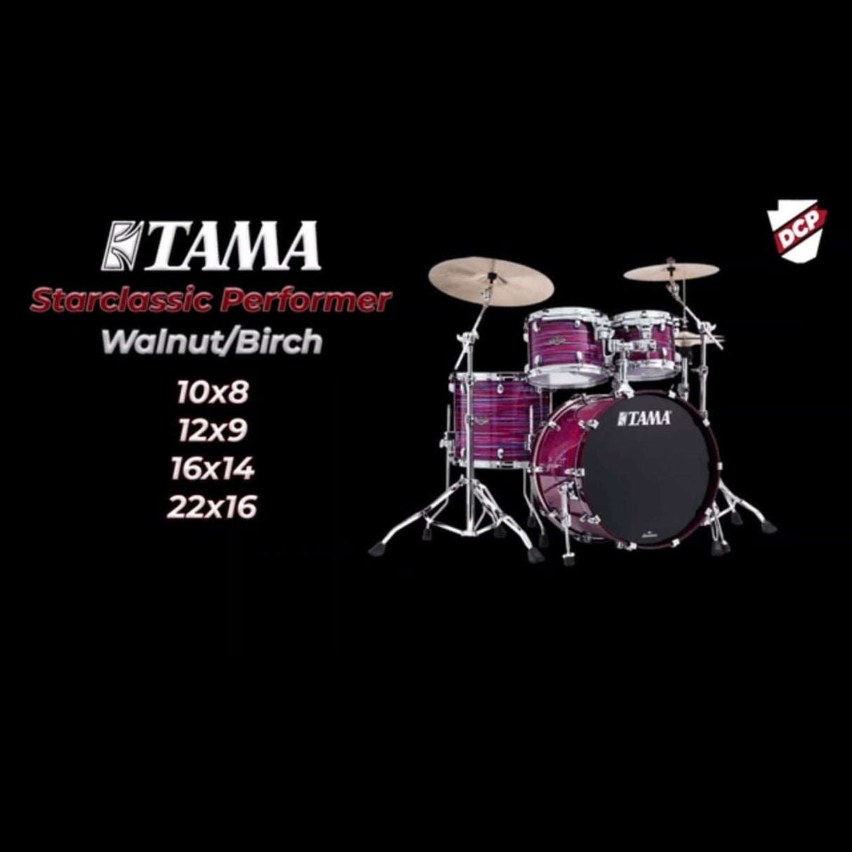 Tama WBR42SCCO Starclassic Walnut/Birch 4pc Drum Set Charcoal Onyx