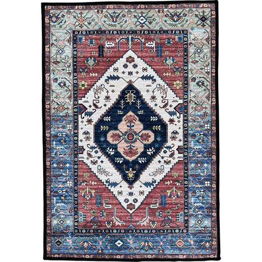 Ahead Tribal Persian Drum Rug Red/Blue