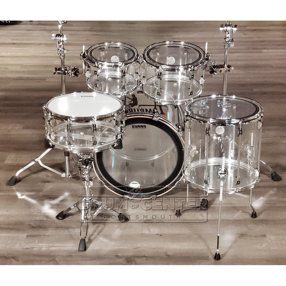Tamburo Volume Series 5pc Seamless Acrylic Drum Set With Snare Drum Natural Clear