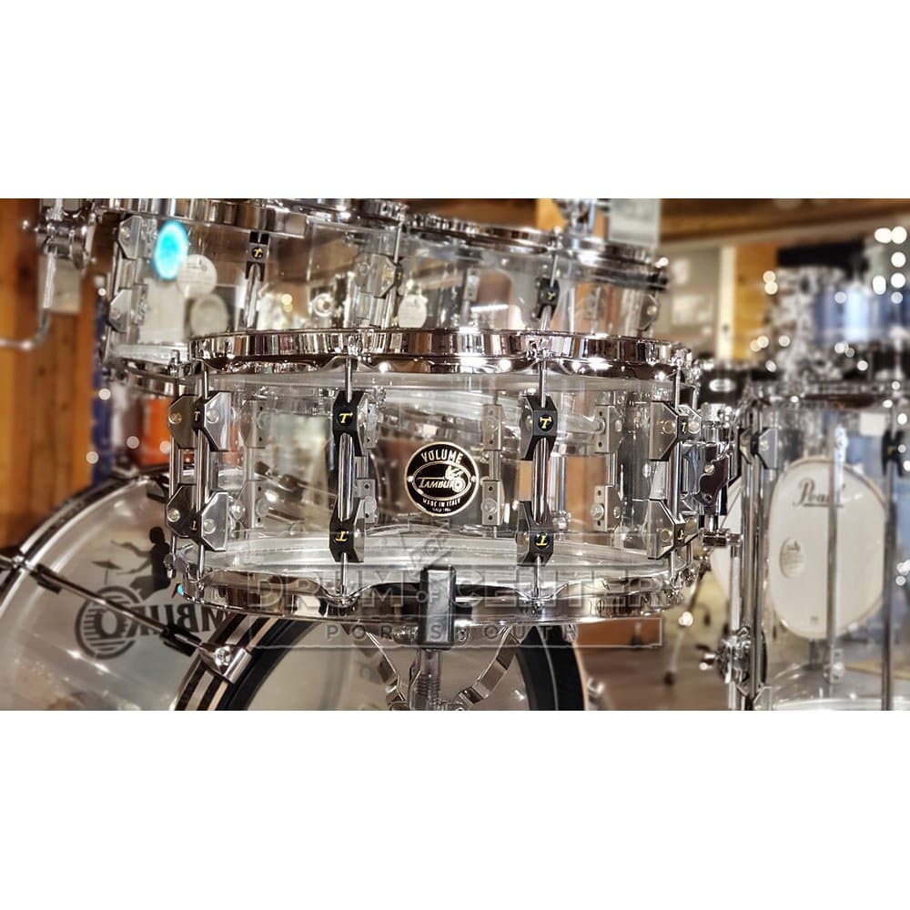 Tamburo Volume Series 5pc Seamless Acrylic Drum Set With Snare Drum Natural Clear