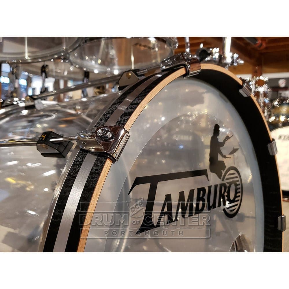 Tamburo Volume Series 5pc Seamless Acrylic Drum Set With Snare Drum Natural Clear