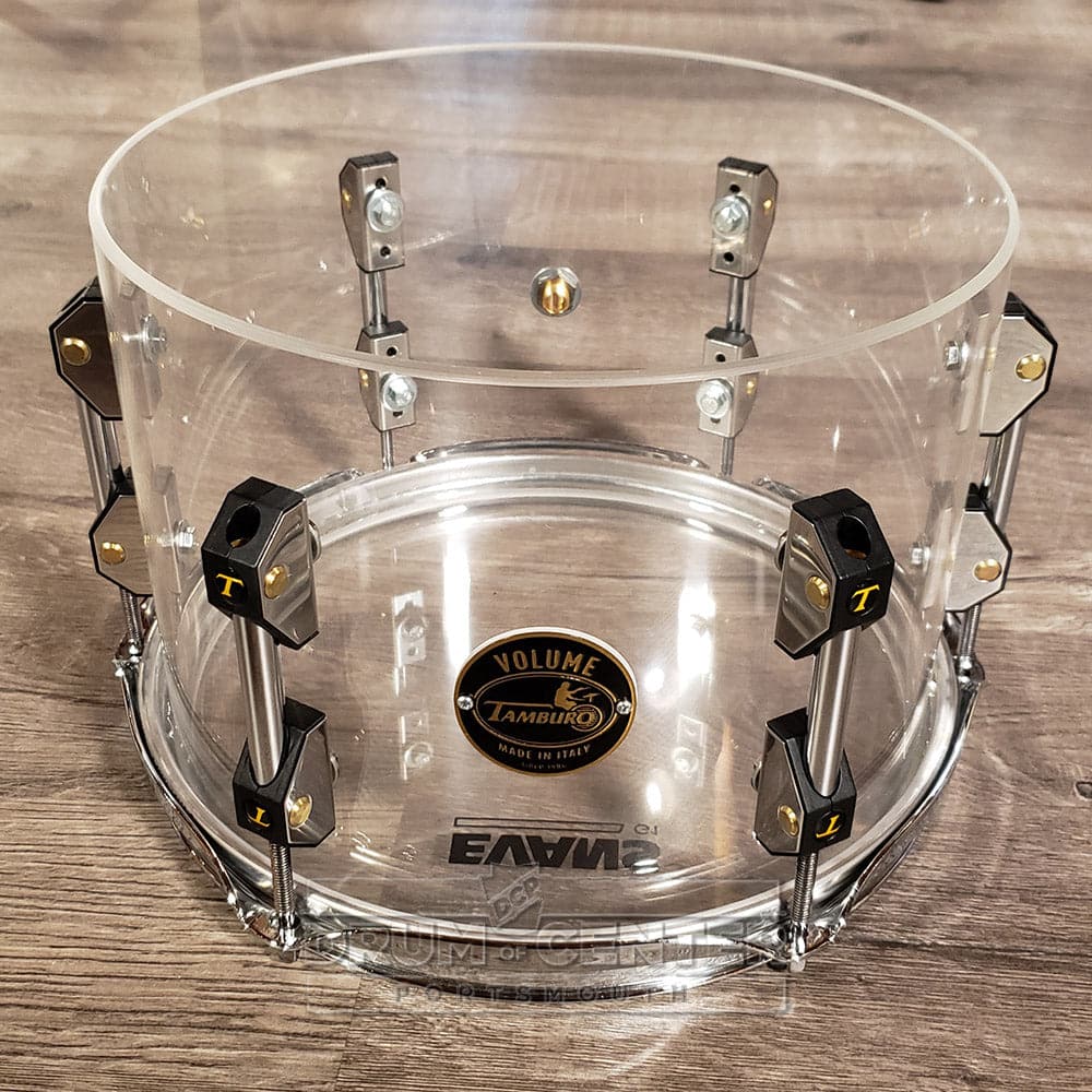 Tamburo Volume Series 5pc Seamless Acrylic Drum Set With Snare Drum Natural Clear