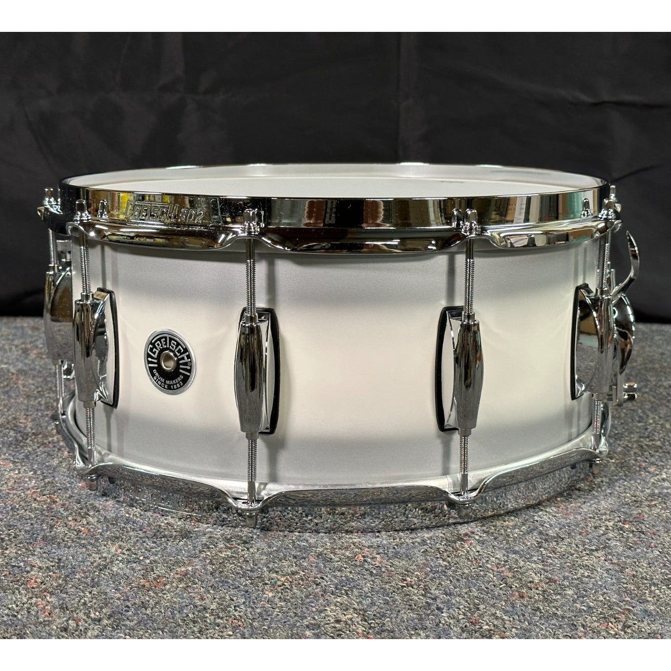 Used Gretsch Brooklyn Snare Drum 14x6.5 10-Lug Silver Mist Duco