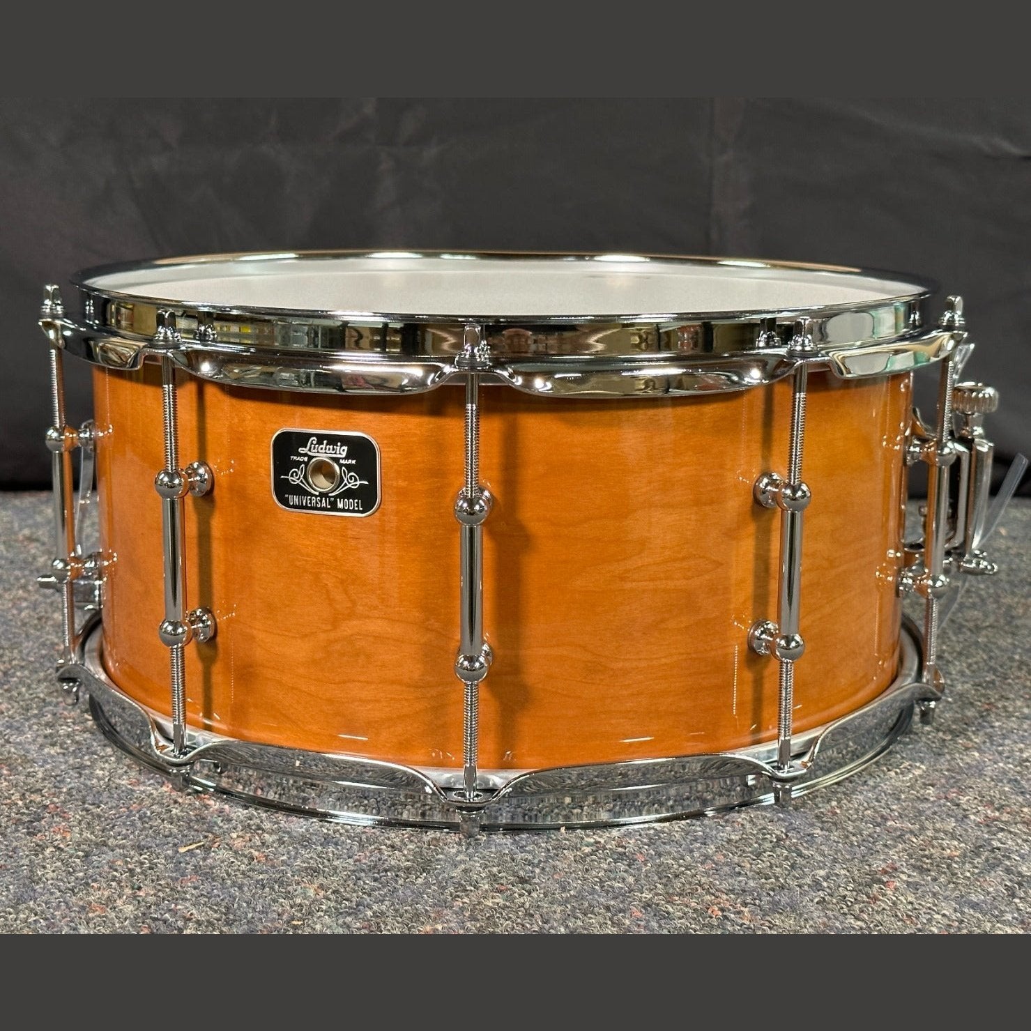 Used Ludwig Universal Cherry Snare Drum 14x6.5