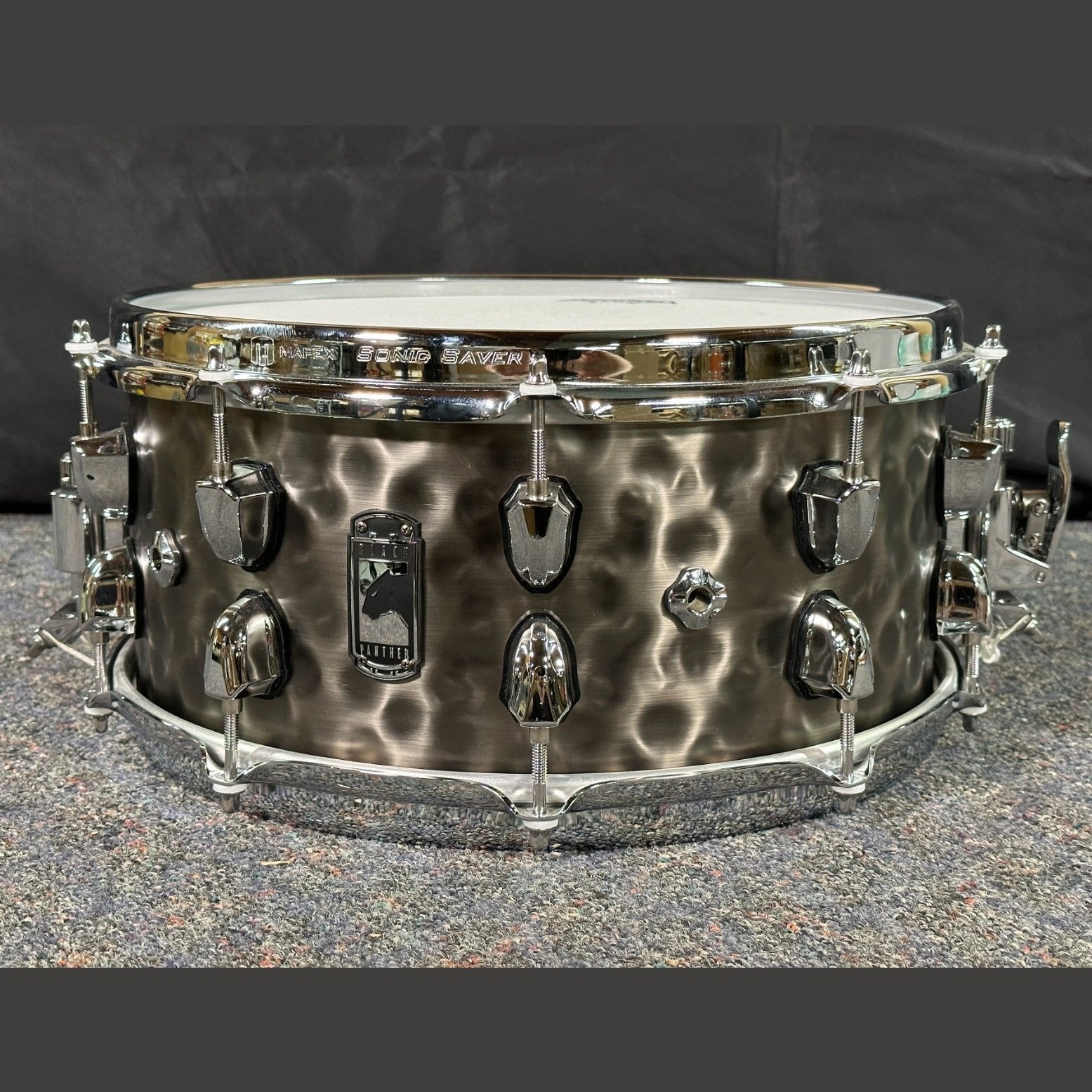 Used Mapex Black Panther Persuader Hammered Brass Snare Drum 14x6.5