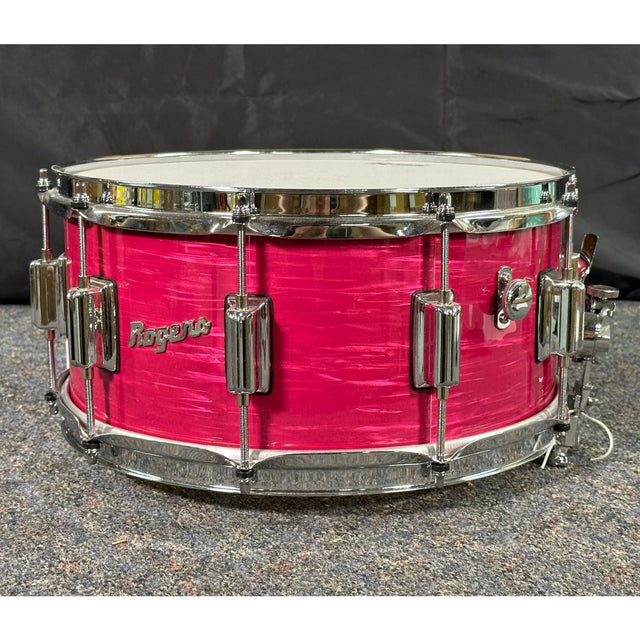 Used Rogers Dyna-sonic Wood Shell Snare Drum 14x6.5 Red Ripple