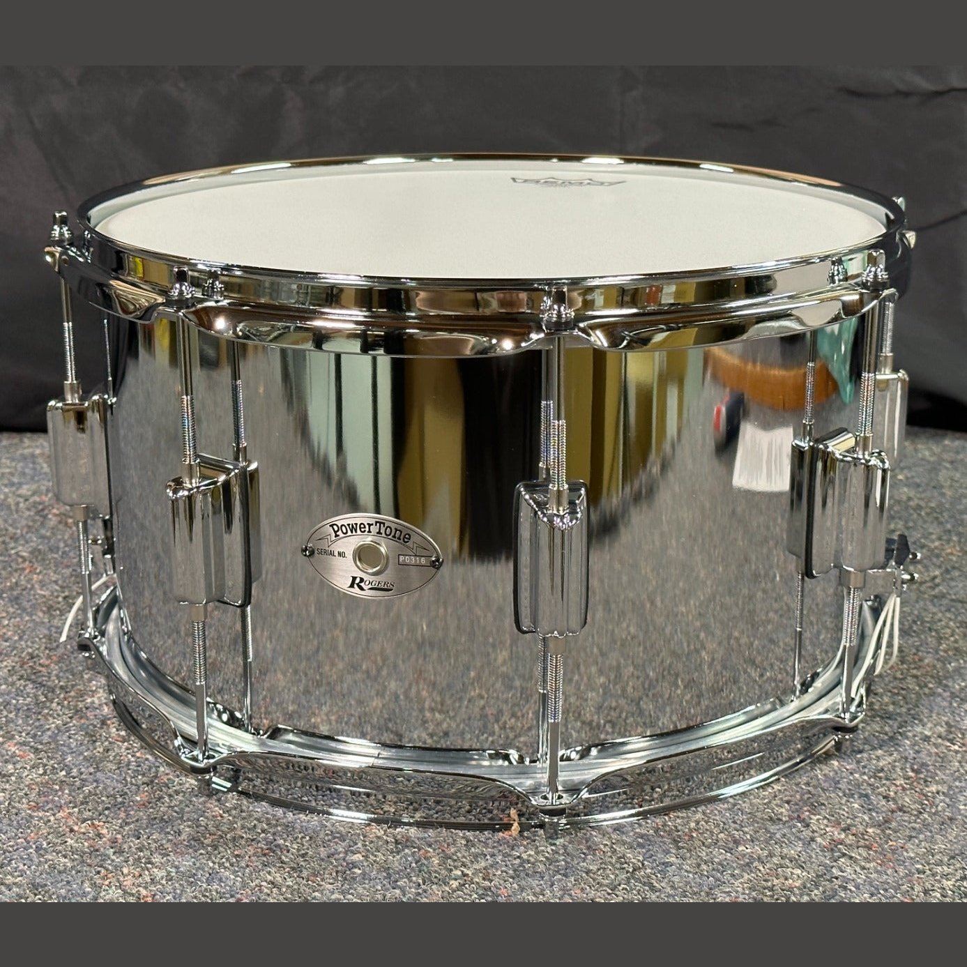 Used Rogers Powertone Steel Shell Snare Drum 14x8