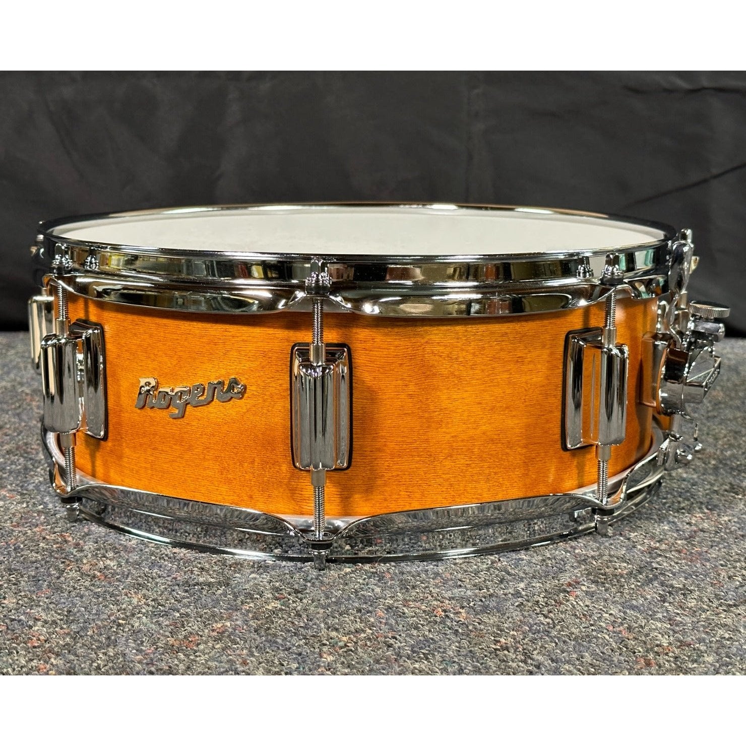 Used Rogers Tower Limited Edition Snare Drum 14x5 Satin Fruitwood Stain