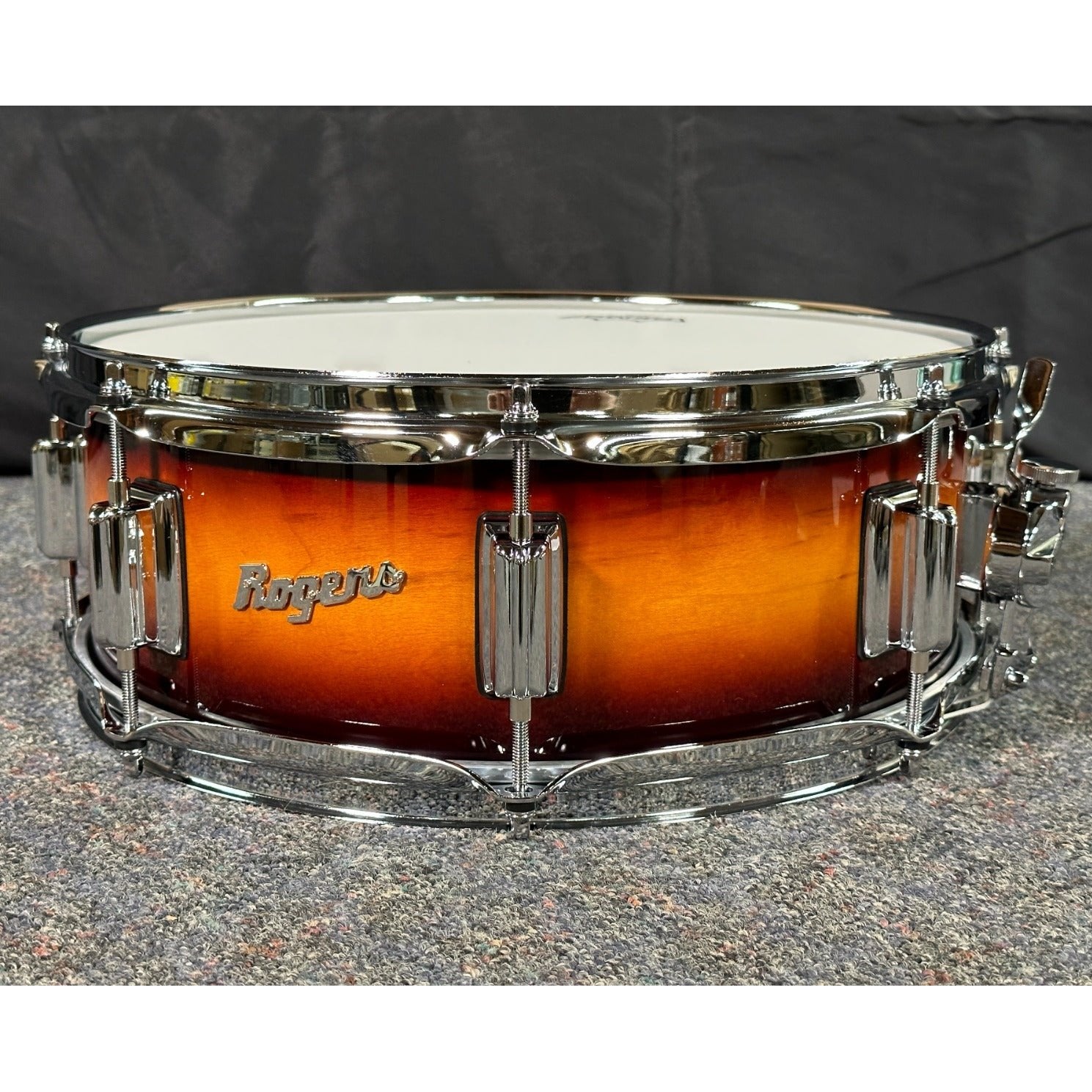 Used Rogers Powertone Snare Drum 14x5 Vintage Sunburst Lacquer