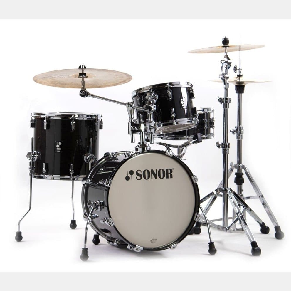 Sonor AQ2 Maple 4pc Bop Drum Set Transparent Black