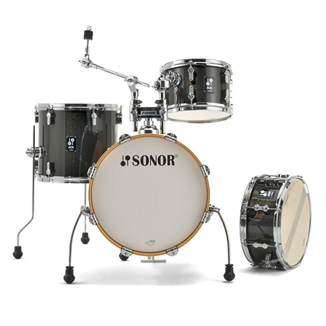 Sonor AQX 4pc Jungle Drum Set Black Midnight Sparkle