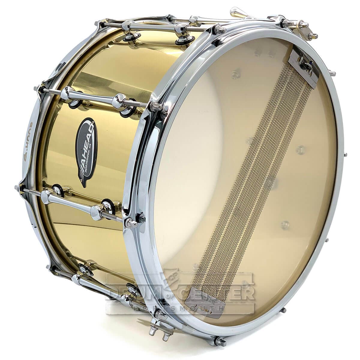 Ahead 3mm Cast Bell Brass Snare Dum 14x8 Polished w/Trick Throw-Off