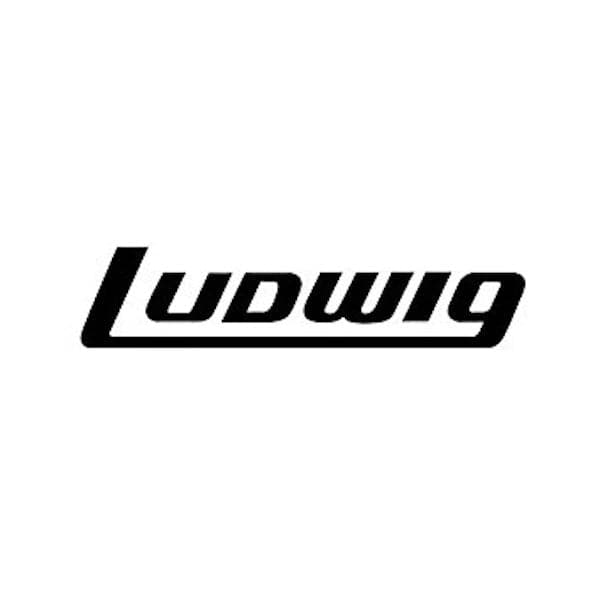 Ludwig Black Bass Drum Logo Sticker - 2.5x5 Inches