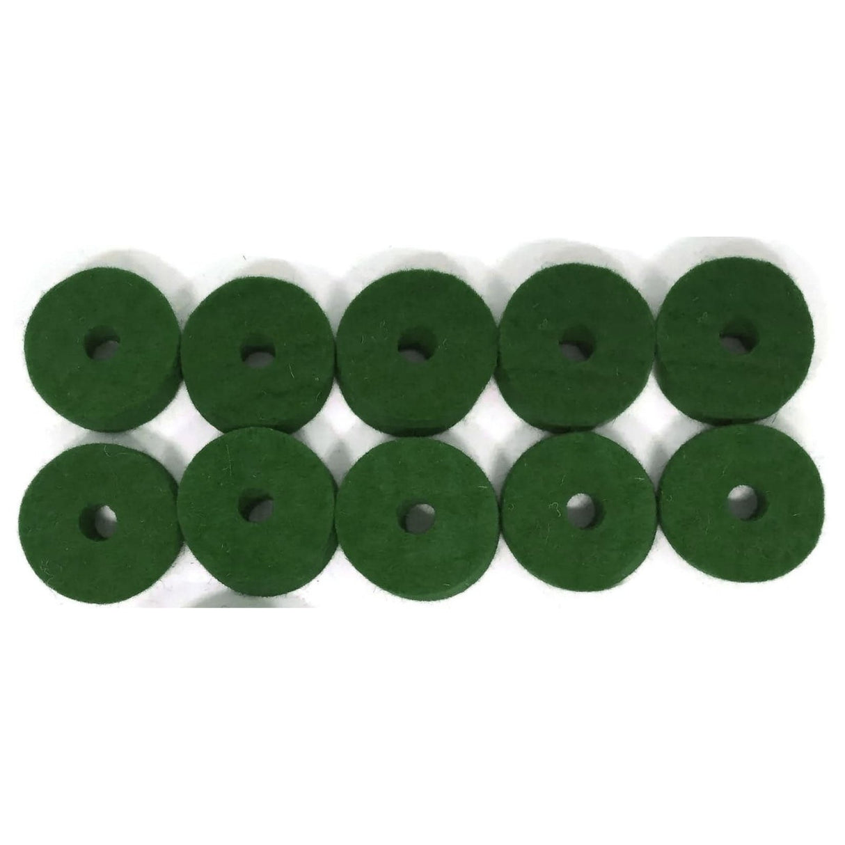 Ahead Green Wool Cymbal Felts, 10 pack 1.5" x .5"