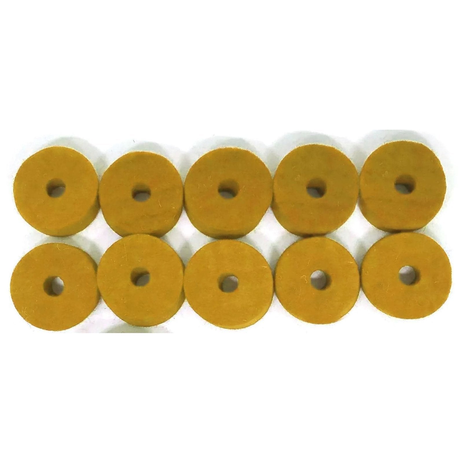 Ahead Yellow Wool Cymbal Felts, 10 pack 1.5" x .5"