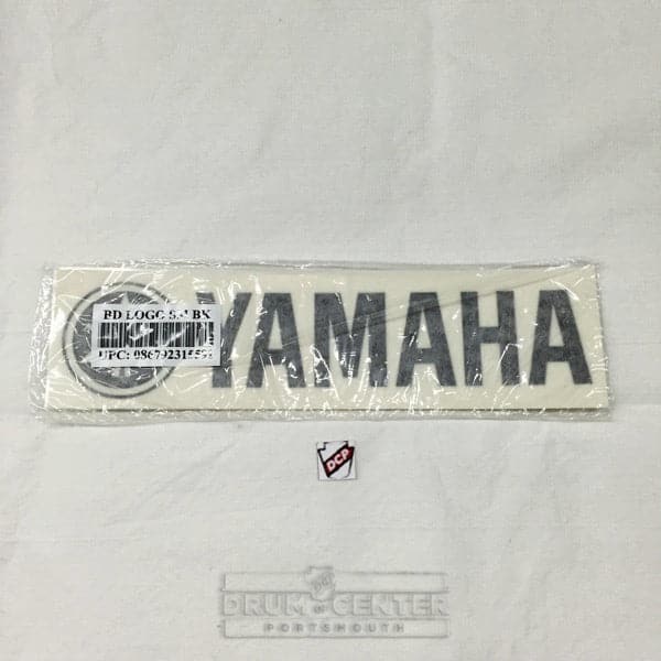 Yamaha BD LOGO SM BK Bass Drum Head Logo Decal 2-Pack, Black, 1.87"H x 8.25"W
