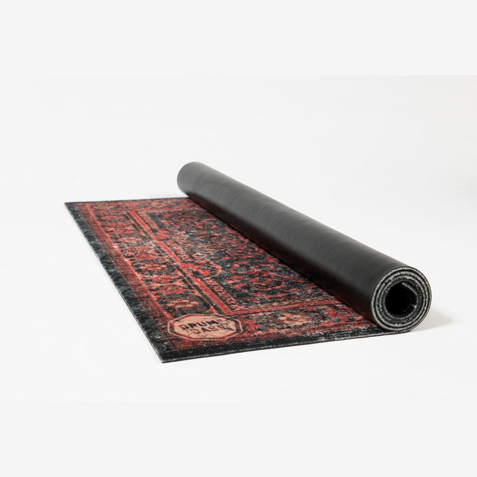 DRUMnBASE Vintage Persian Style Drum Rug 4.26' x 3' Black Red