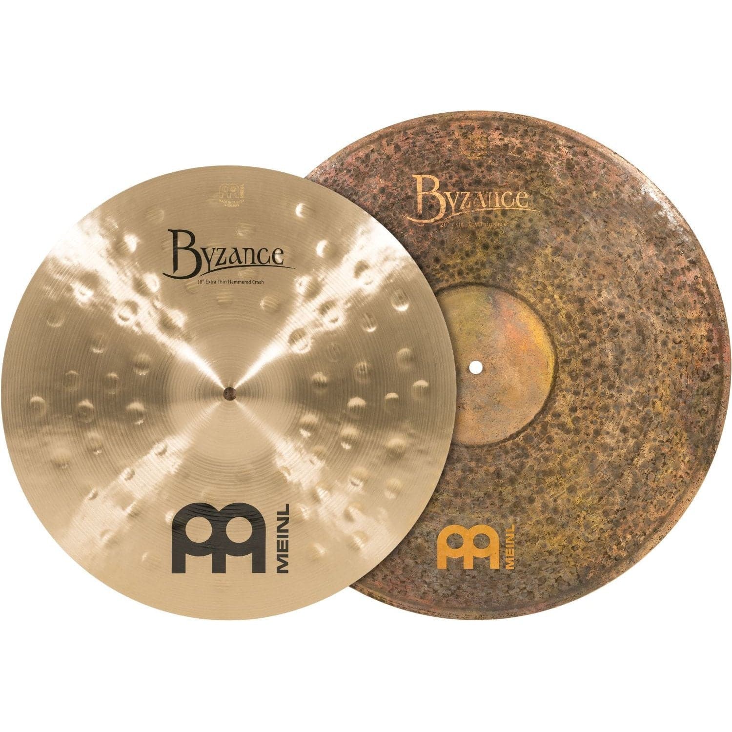 Meinl Byzance Mixed Crash Cymbal Pack - Extra Thin Hammered 18" & Extra Dry 20"