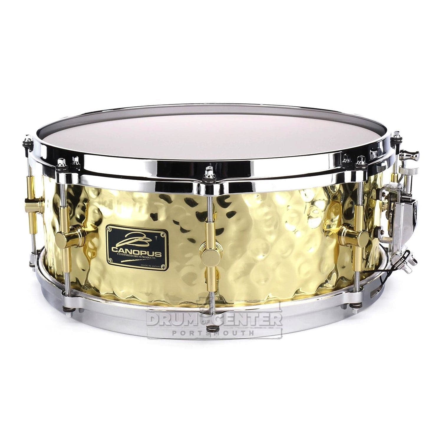 Canopus 'The Brass' Hammered Snare Drum 14x5.5 w/Cast Hoops