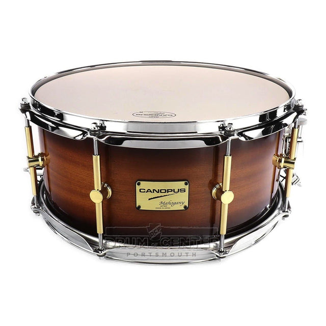 Canopus Mahogany Snare Drum 14x6.5 Brown Burst Lacquer