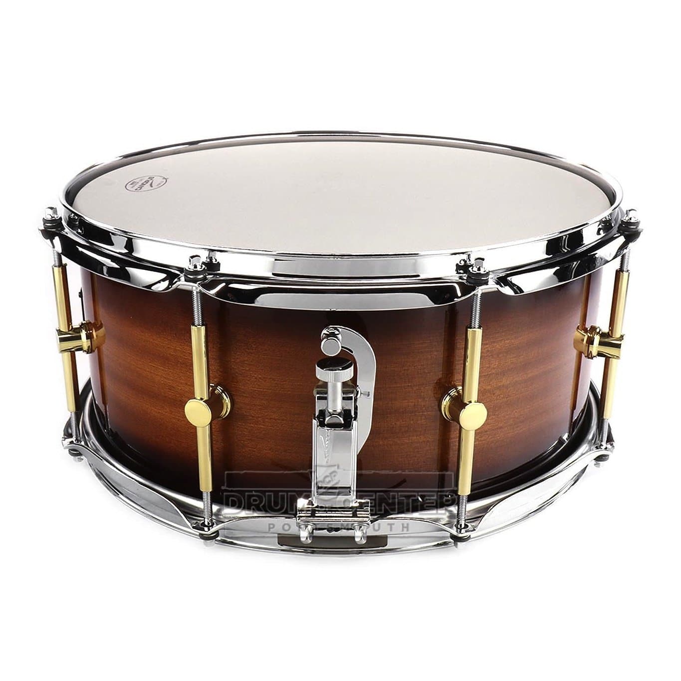 Canopus Mahogany Snare Drum 14x6.5 Brown Burst Lacquer – Drum