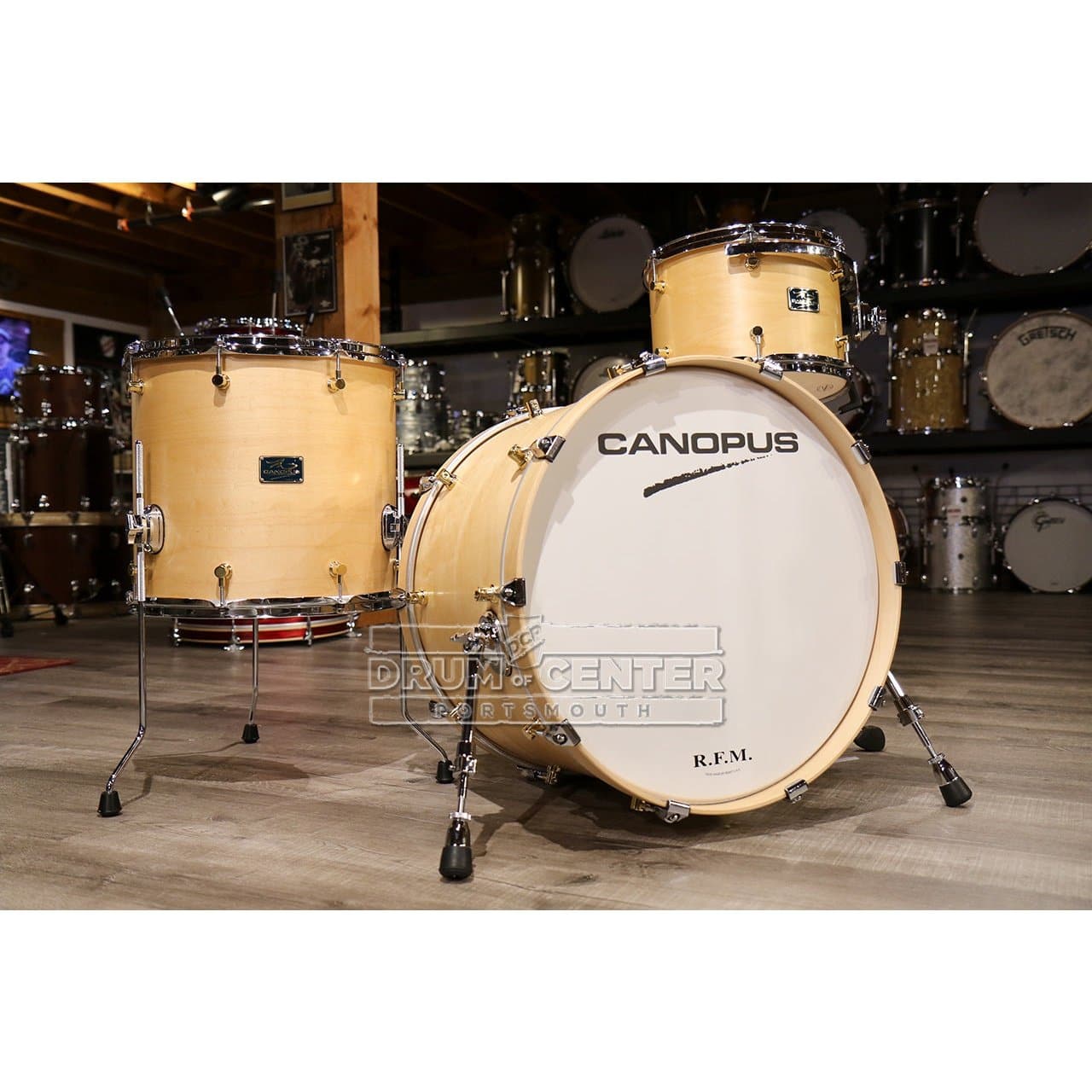 Canopus RFM 3pc 22/13/16 Rock Drum Set Natural Oil