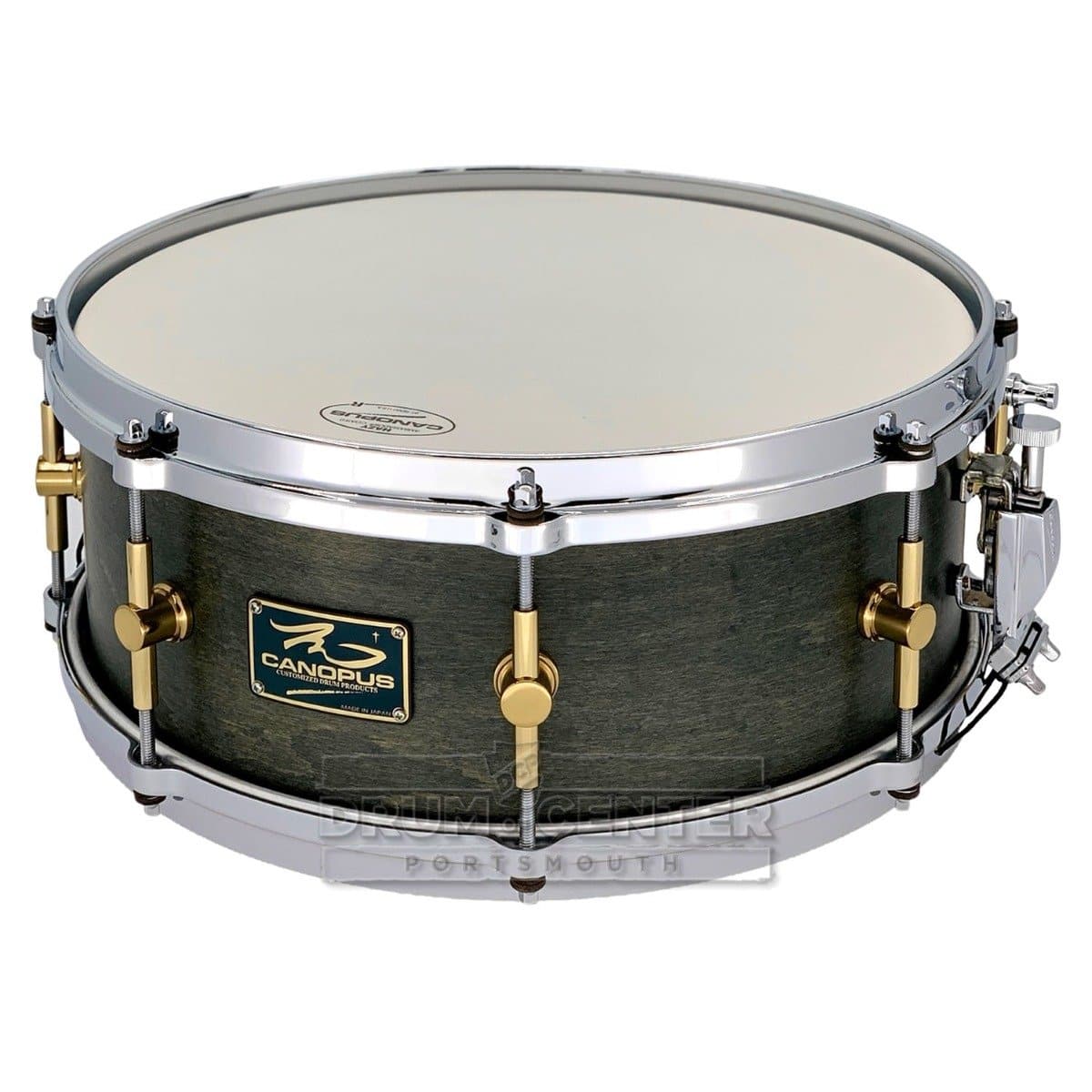 Canopus 'The Maple' 10ply Snare Drum 14x5.5 Black Olive Oil w/Cast