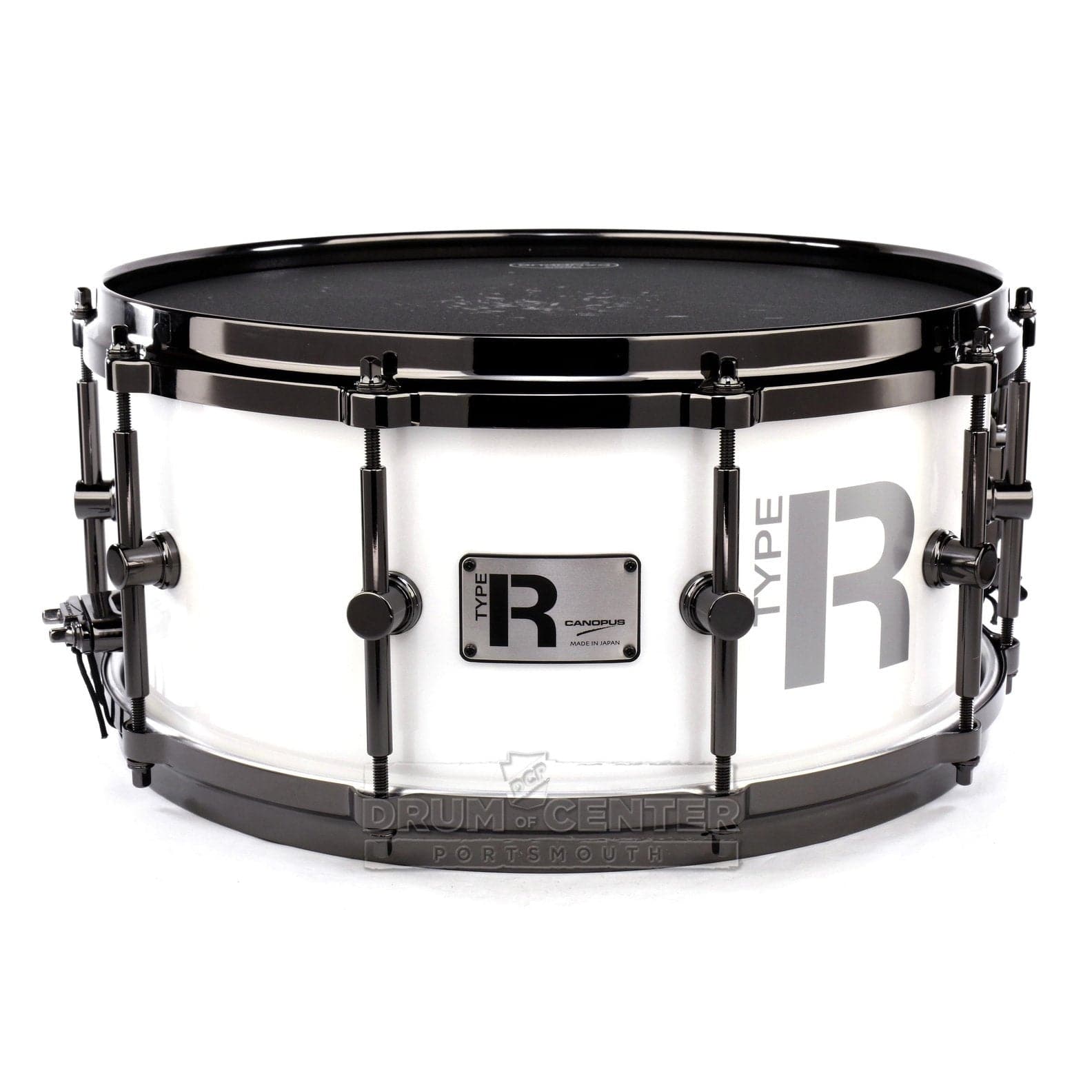 Canopus Type-R Maple Snare Drum 14x6.5 Snow Metallic w/ Cast Hoops & Bk Hw