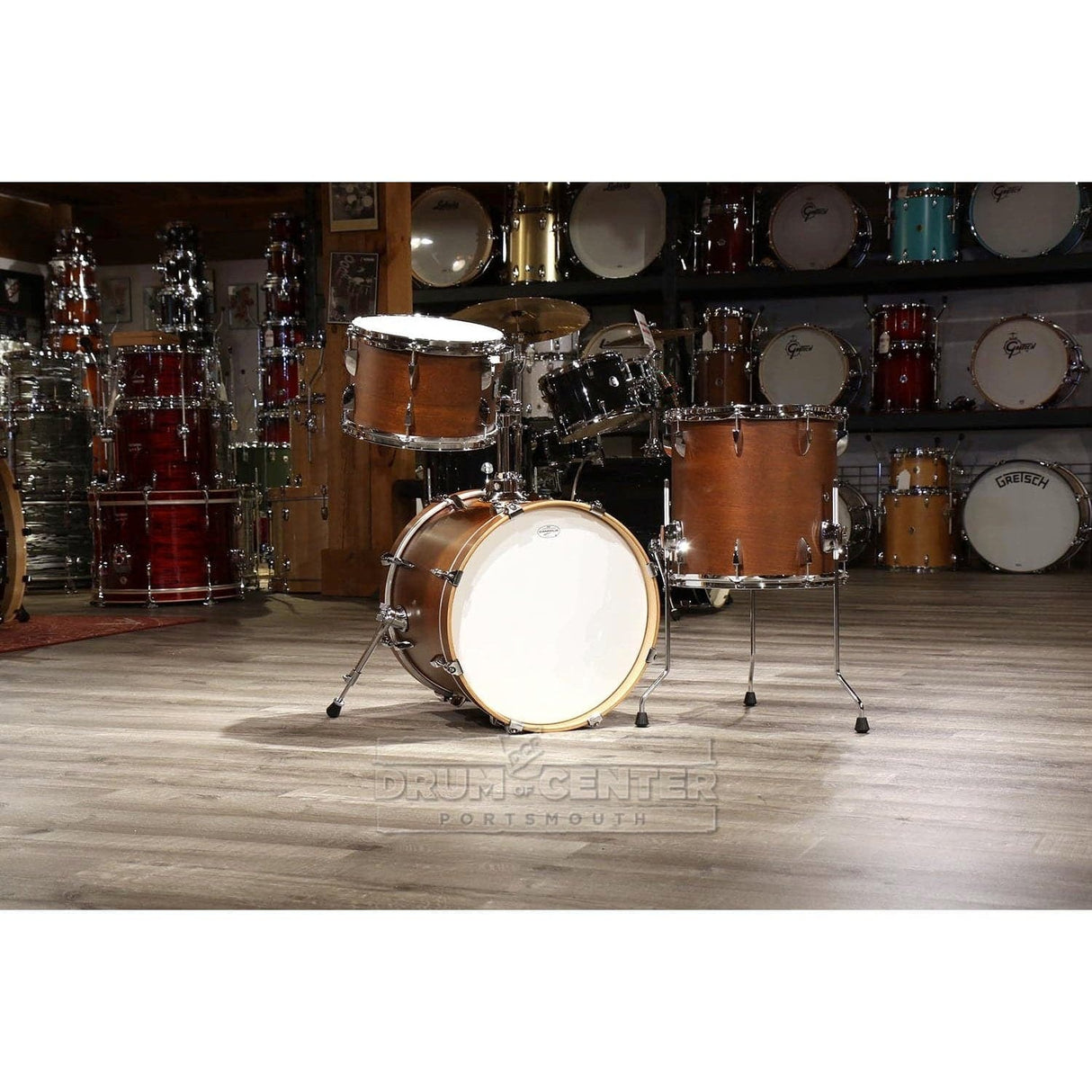 Canopus Yaiba 3pc Bop Drum Set Antique Brown Matte Lacquer