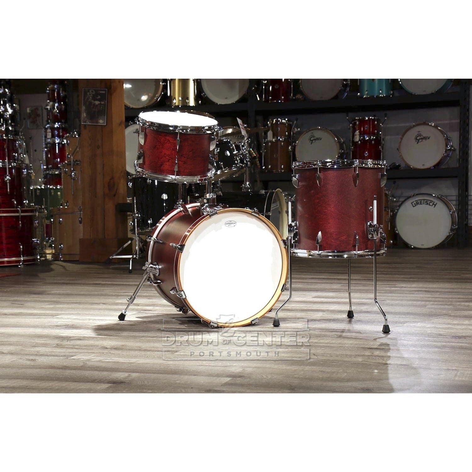 Canopus Yaiba 3pc Bop Drum Set Dark Wine Red Matte Lacquer