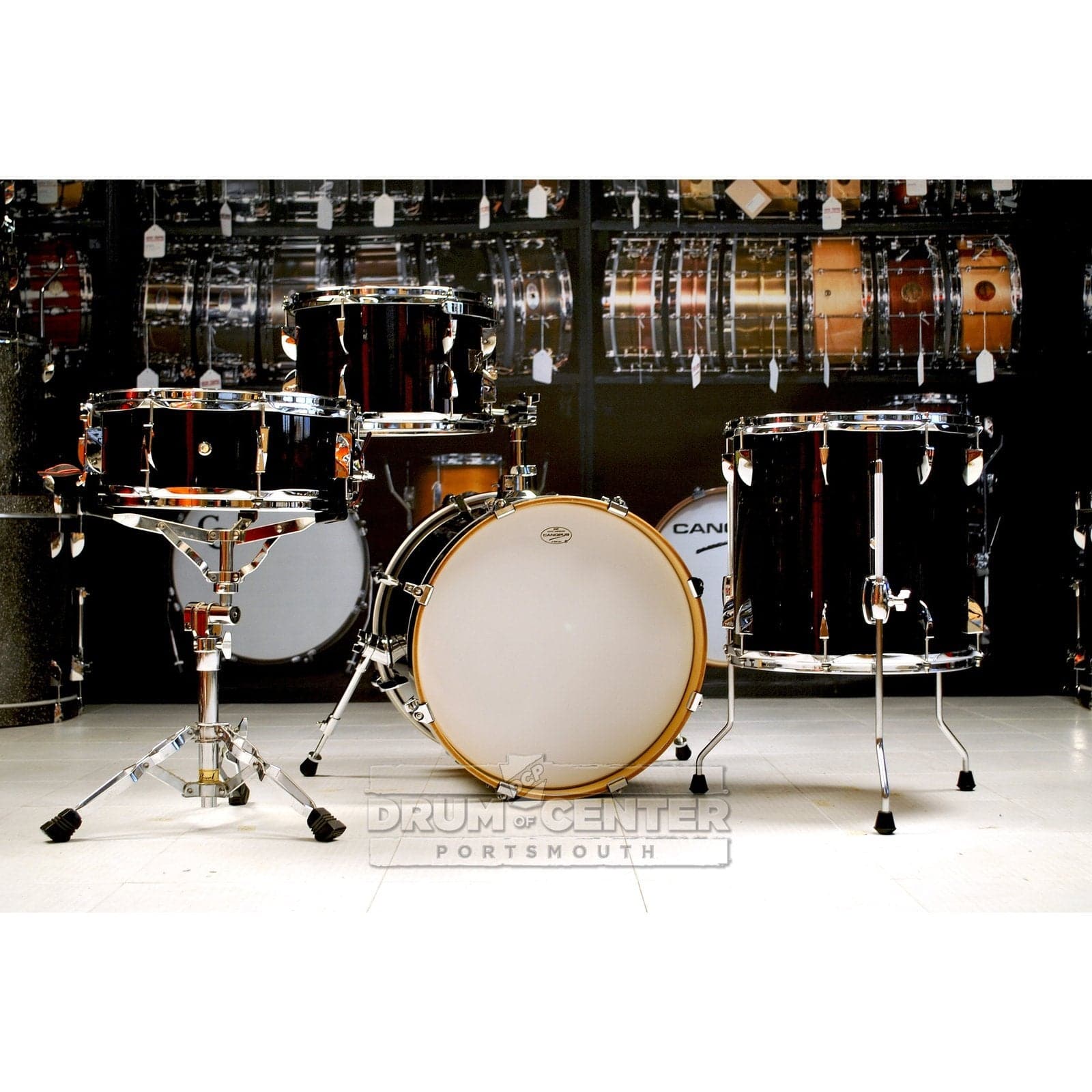 Canopus Yaiba 4pc Bop Drum Set Ebony Lacquer