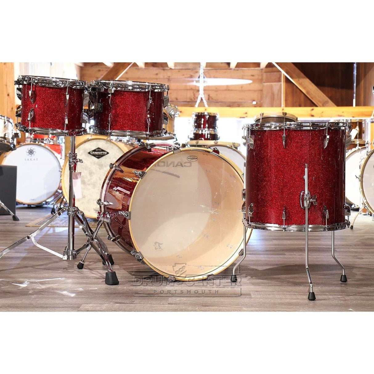 Canopus Yaiba 4pc Groove Kit Dark Red Sparkle Lacquer