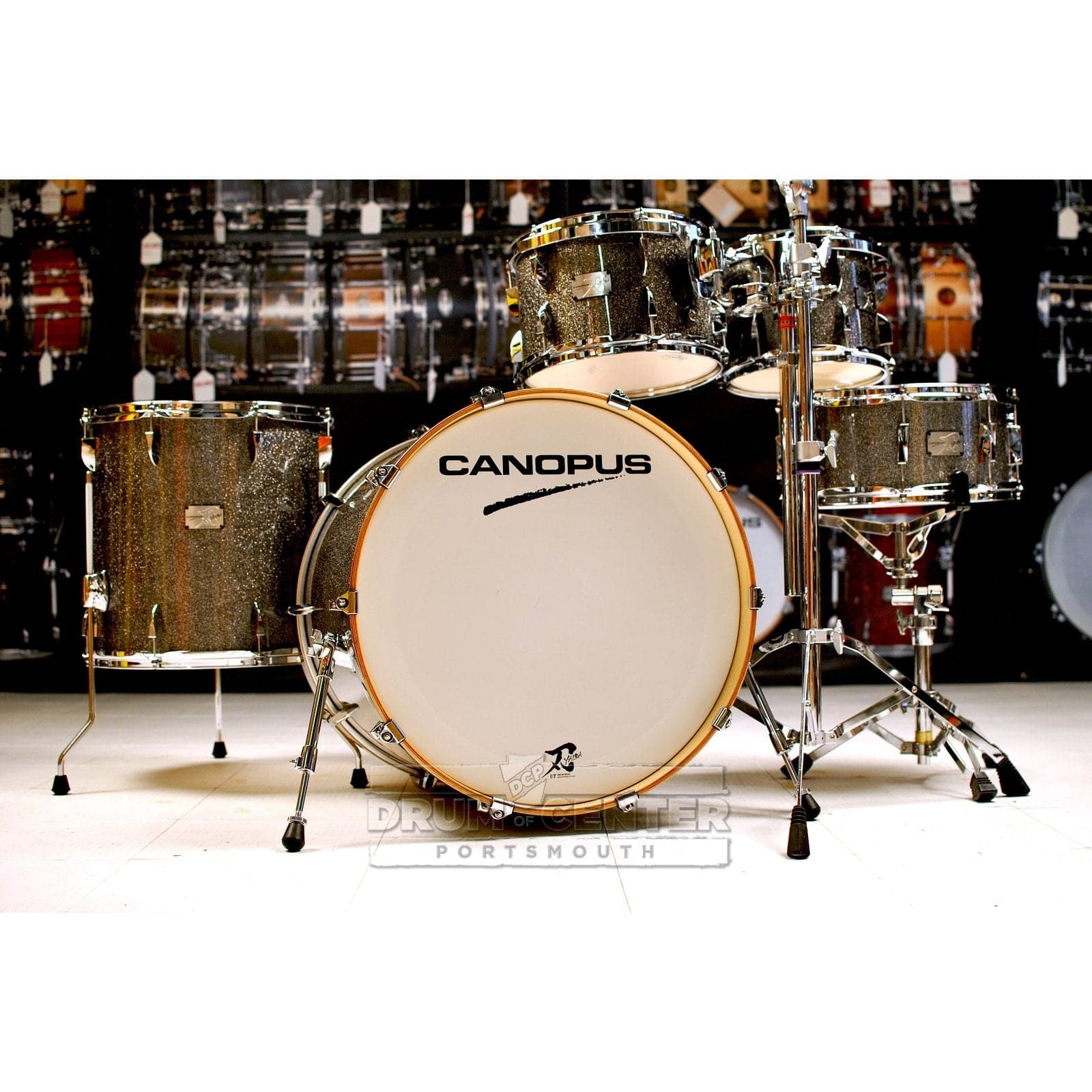 Canopus Yaiba 5pc Groove Drum Set Grey Sparkle Lacquer