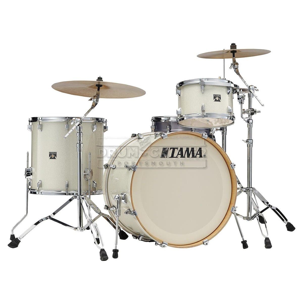 Tama white shop drum set