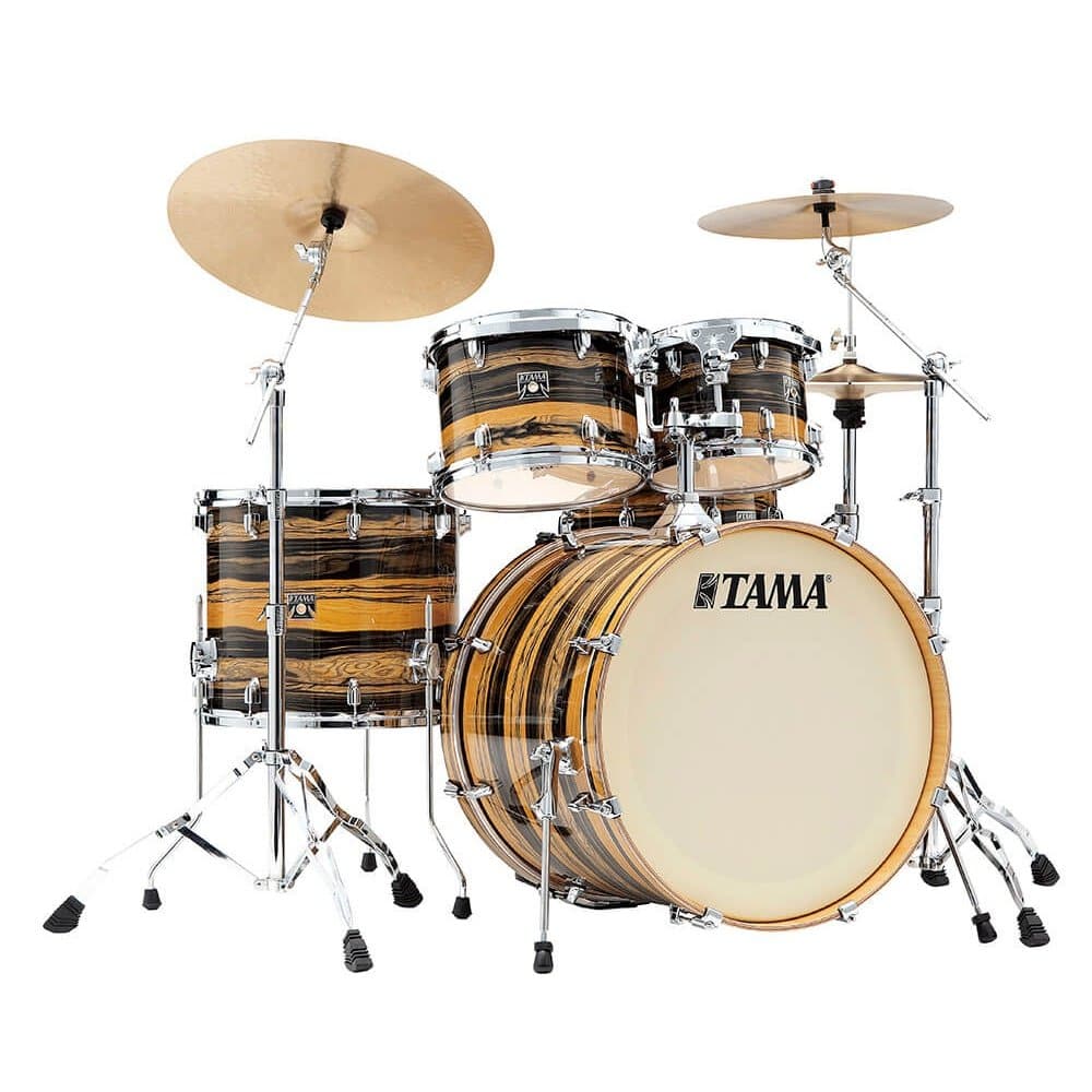 Tama Superstar Classic 5pc Drum Set Natural Ebony Tiger Wrap