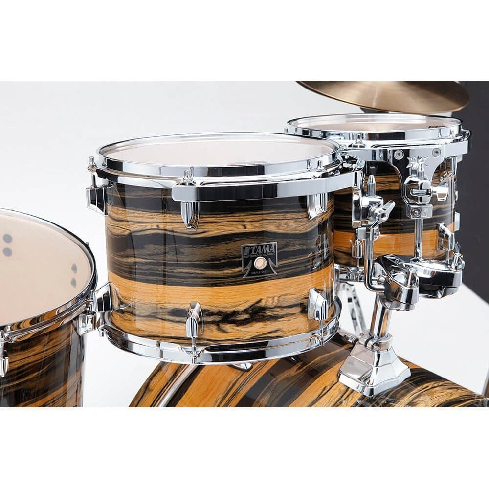 Tama Superstar Classic 5pc Drum Set Natural Ebony Tiger Wrap