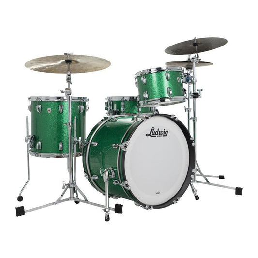 Ludwig Classic Oak 3pc Pro Beat Drum Set Green Sparkle