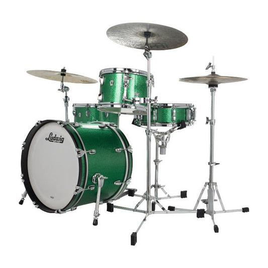 Ludwig Classic Oak 3pc Pro Beat Drum Set Green Sparkle