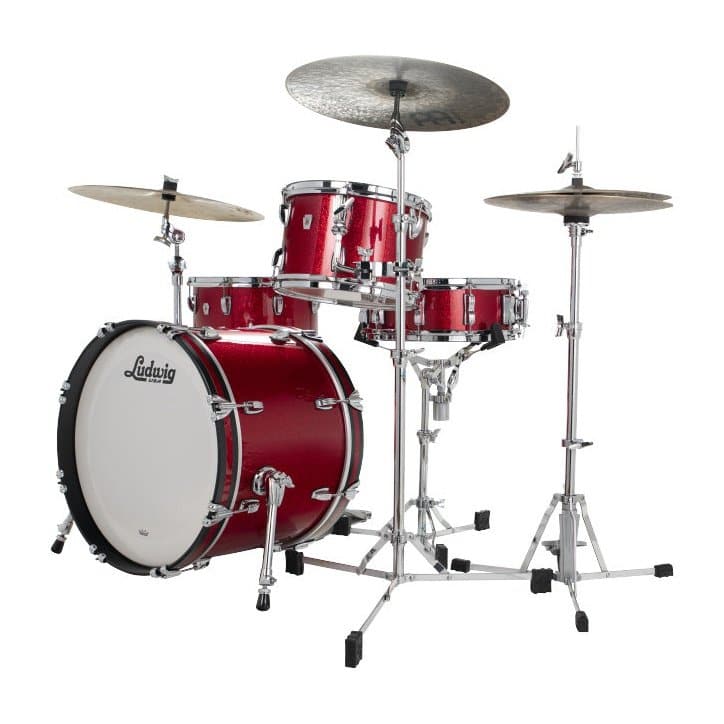 Ludwig Classic Oak 3pc Pro Beat Drum Set Red Sparkle