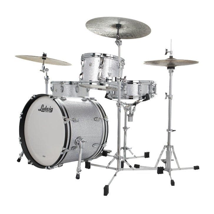 Ludwig Classic Oak 3pc Pro Beat Drum Set Silver Sparkle