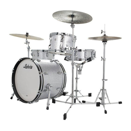 Ludwig Classic Oak 3pc Pro Beat Drum Set Silver Sparkle