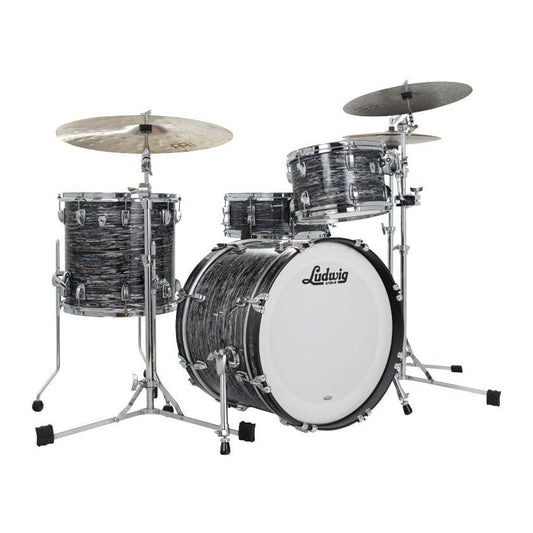Ludwig Classic Oak 3pc Downbeat Drum Set Vintage Black Oyster