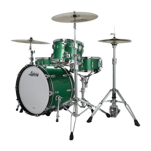 Ludwig Classic Oak 3pc Downbeat Drum Set Green Sparkle