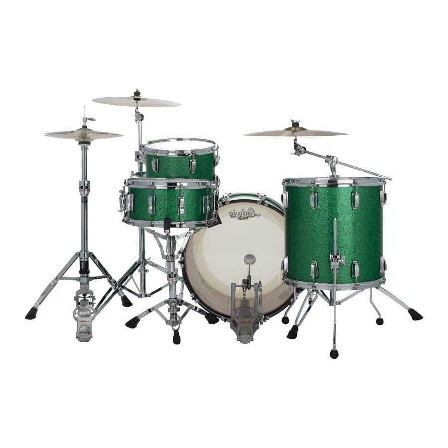 Ludwig Classic Oak 3pc Fab Drum Set Green Sparkle