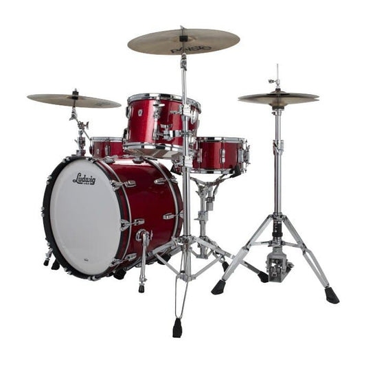 Ludwig Classic Oak 3pc Downbeat Drum Set Red Sparkle