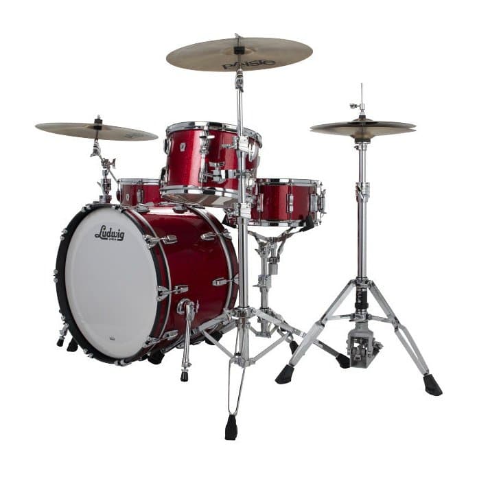 Ludwig Classic Oak 3pc Fab Drum Set Red Sparkle
